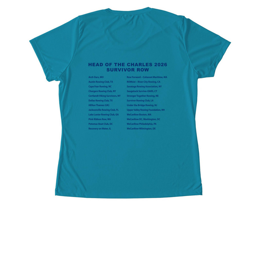 SRN/HOCR26 UV Performance Apparel, a Atomic Blue Women's Performance Tee (back-view)