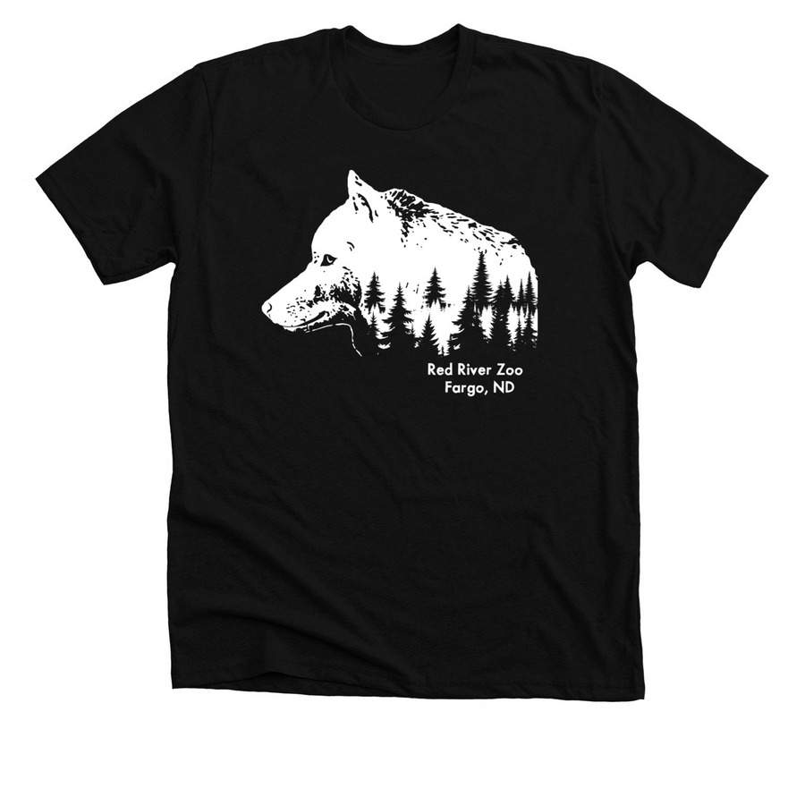 Red River Zoo Wolf, a Solid Black Blend Premium Unisex Tee