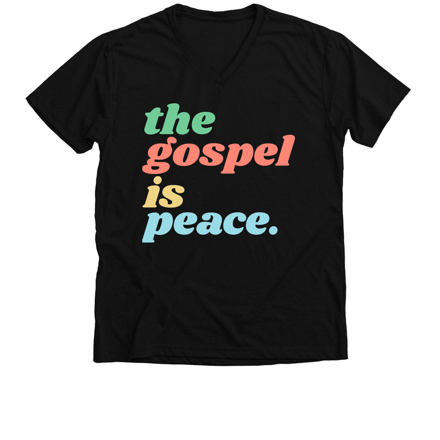 The Gospel is Peace design, a Solid Black Blend Premium V-Neck Tee