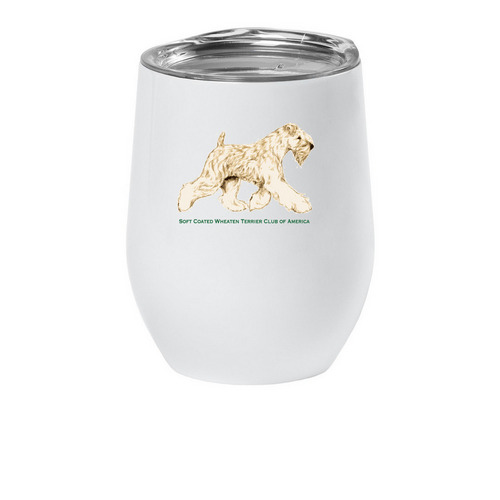 SCWTCA Gaiting Wheaten Logo, a White Insulated Wine Cup