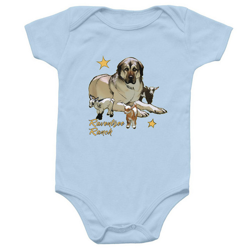 Judge and Baby Goats, a Light Blue Infant Onesie