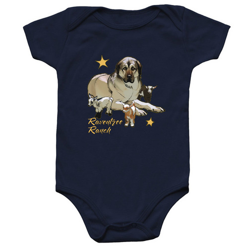 Judge and Baby Goats, a Navy Infant Onesie