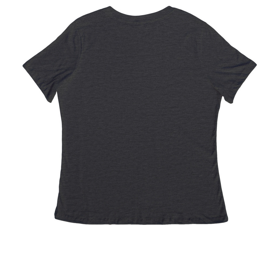 A Safe Place to Call Home, a Dark Grey Heather Women's Relaxed V-Neck Tee (back-view)