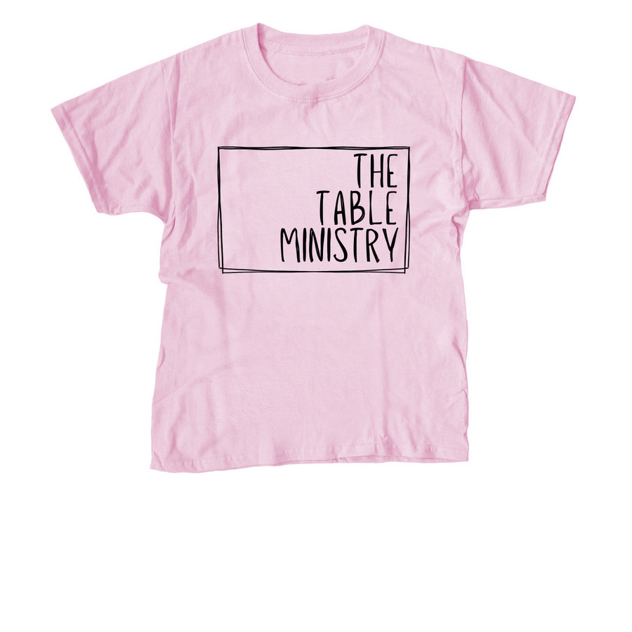 The Table Logo Shop, a Light Pink Youth Unisex Tee