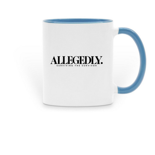 Allegedly Coffee Mug, a Light Blue Two-Tone Ceramic Mug