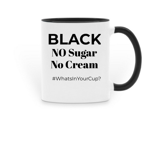 Black No Cream Cup, a Black Two-Tone Ceramic Mug