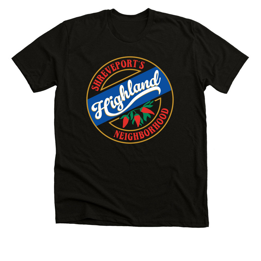 Hot Sauce Highland, a Black Heather Premium Unisex Tee