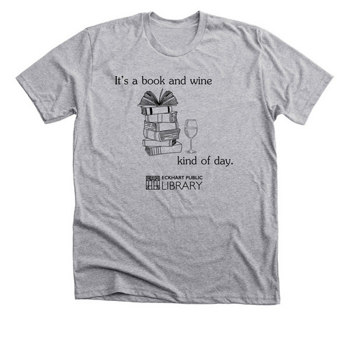 Book & Wine, a Athletic Heather Premium Unisex Tee