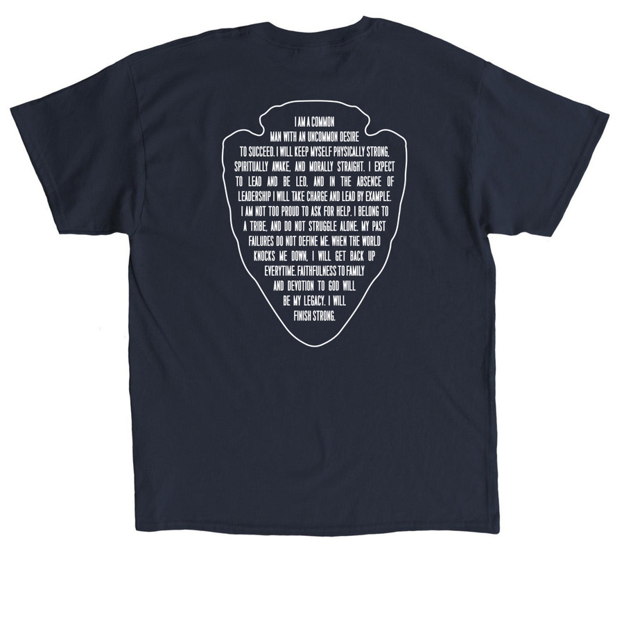 The Creed, a Navy Classic Unisex Tee (back-view)