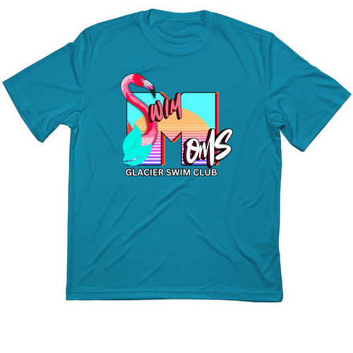 Swim Moms Aukeman, a Atomic Blue Classic Performance Tee