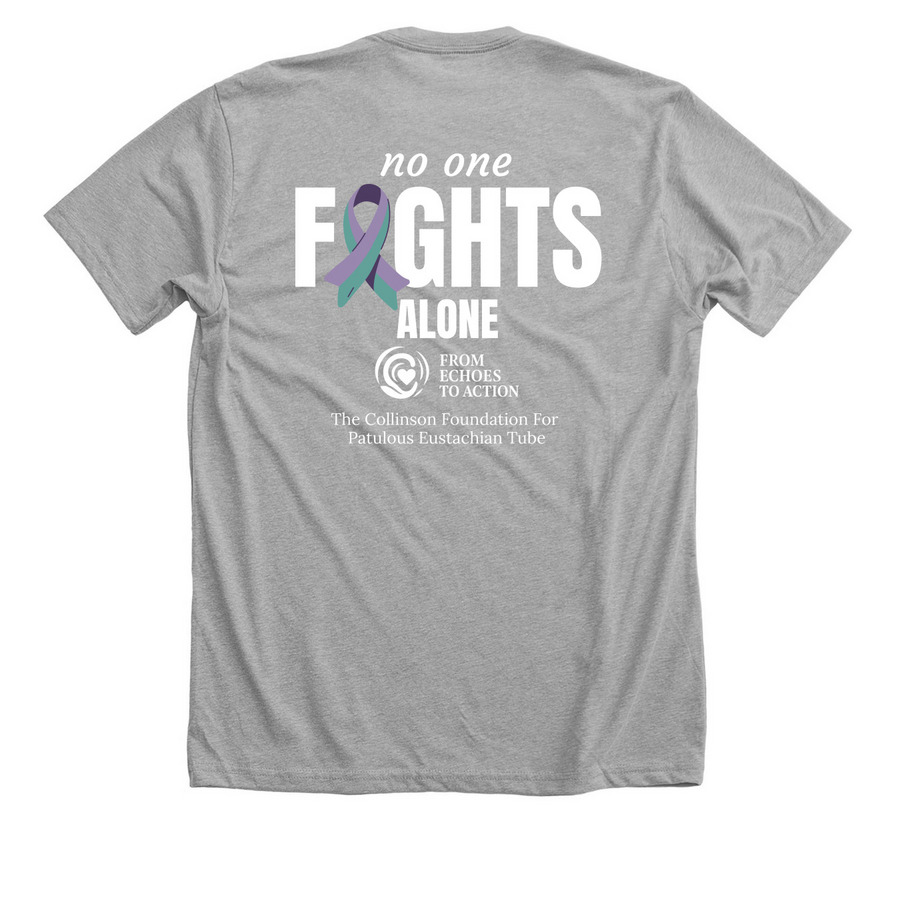 No One Fights Alone T-Shirts, a Athletic Heather Premium Unisex Tee (back-view)