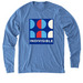 National & Hands Across Logos, a Azure Blue Allmade Eco Triblend Long Sleeve Tee