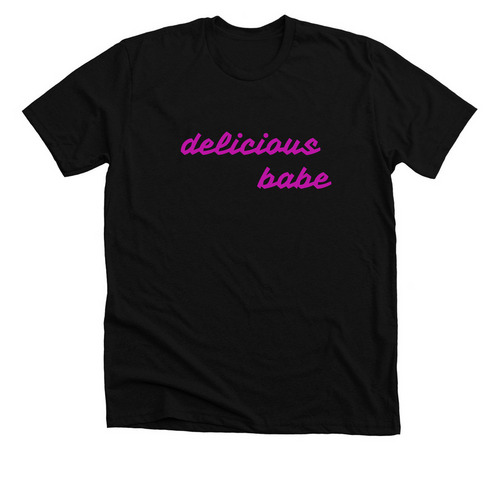 delicious babe, a Solid Black Blend Premium Unisex Tee