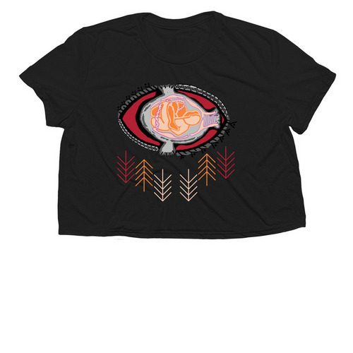 Avataq Womb, a Black Women?s Flowy Cropped Tee