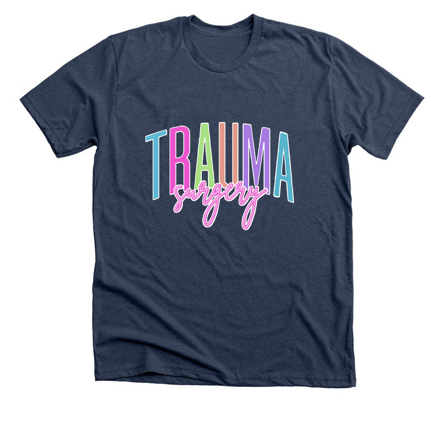 Le Bonheur: Trauma Surgery, a Heather Navy Premium Unisex Tee
