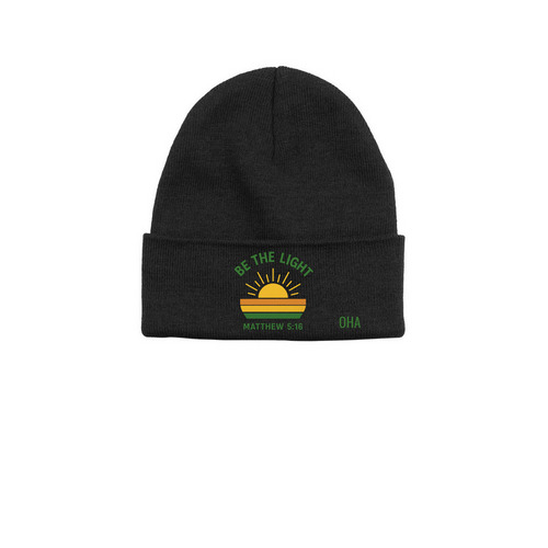 Be the Light, a Black Printed Base Camp Beanie