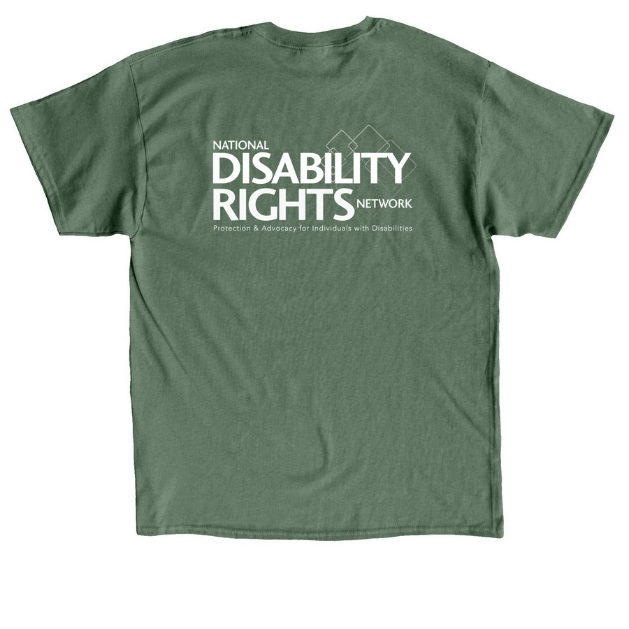 Inclusion, Not Institutions., a Military Green Classic Unisex Tee (back-view)