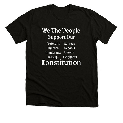 We The People Support Our, a Solid Black Blend Premium Unisex Tee