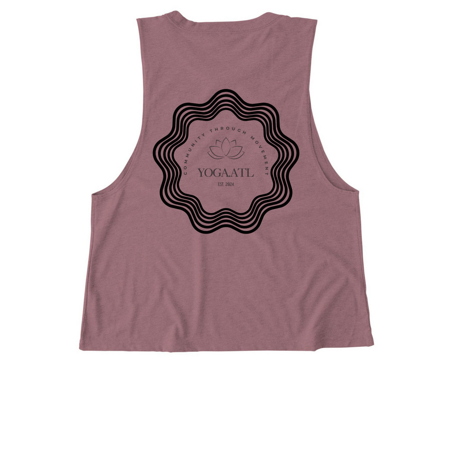 Yoga & Yap, a Vintage Rose Allmade Eco Triblend Women?s Muscle Tank (back-view)