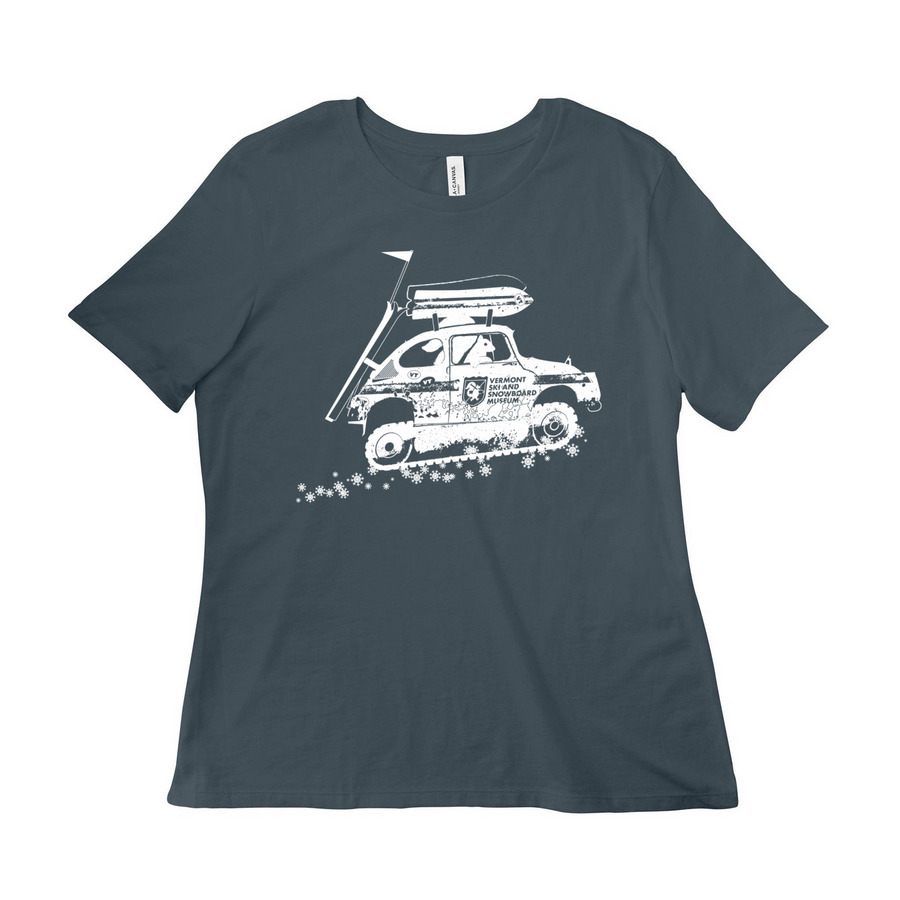 Vermont Ski & Snowboard Museum, a Vintage Navy Women?s Relaxed Cotton Tee