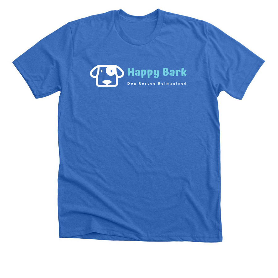 Ask Me About My Rescue Dog (Back), a Heather True Royal Premium Unisex Tee