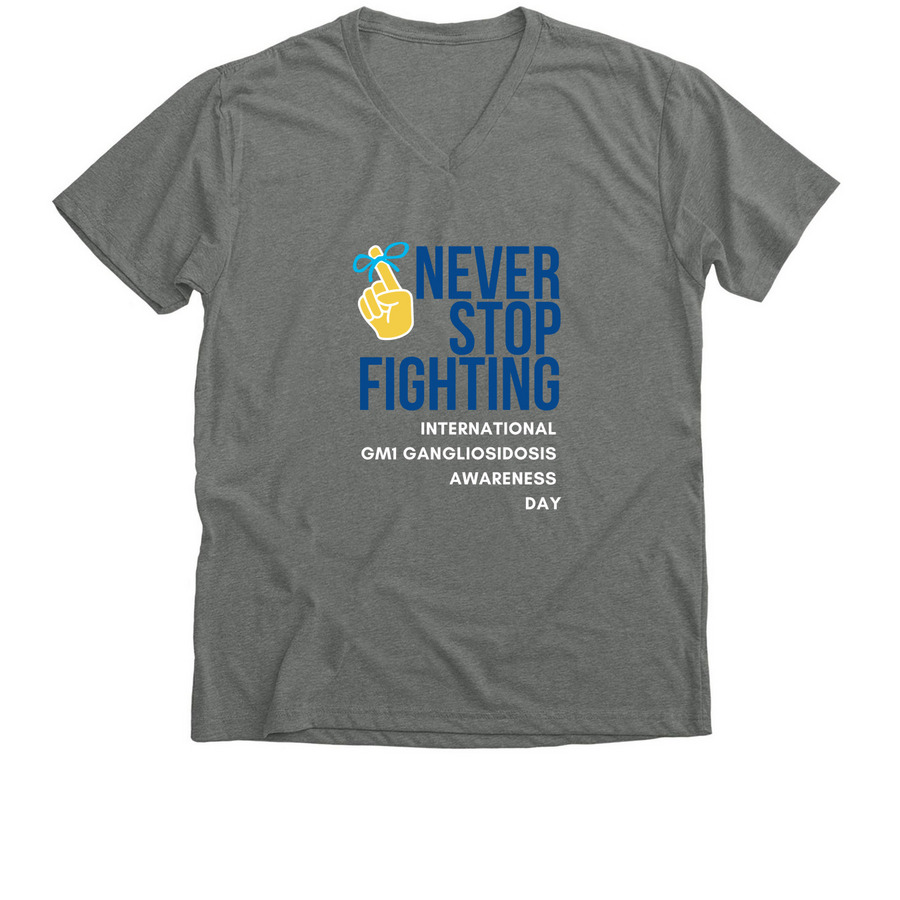 Team Daxy: Never Stop Fighting For GM1, a Deep Heather Premium V-Neck Tee