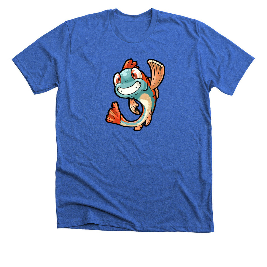 Max The Minnow, a Heather True Royal Premium Unisex Tee
