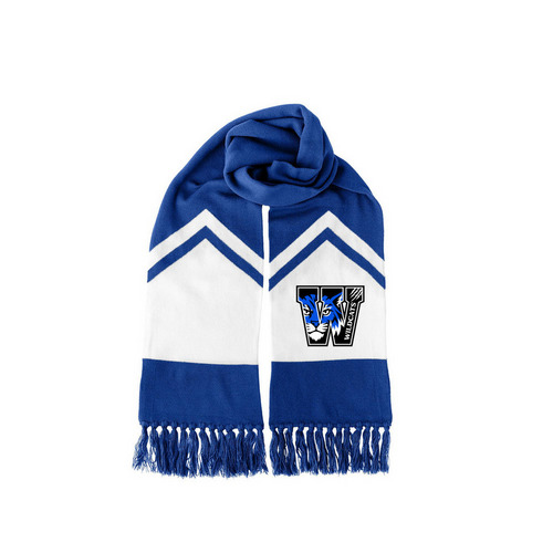 Wildcats Scarf, a True Royal/ White True Royal/ White