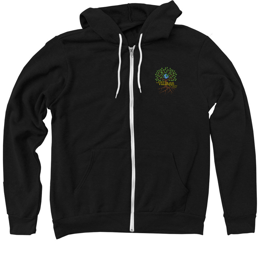 Acorn Logo Back - Adult Sizes, a Black Zip Up Hoodie