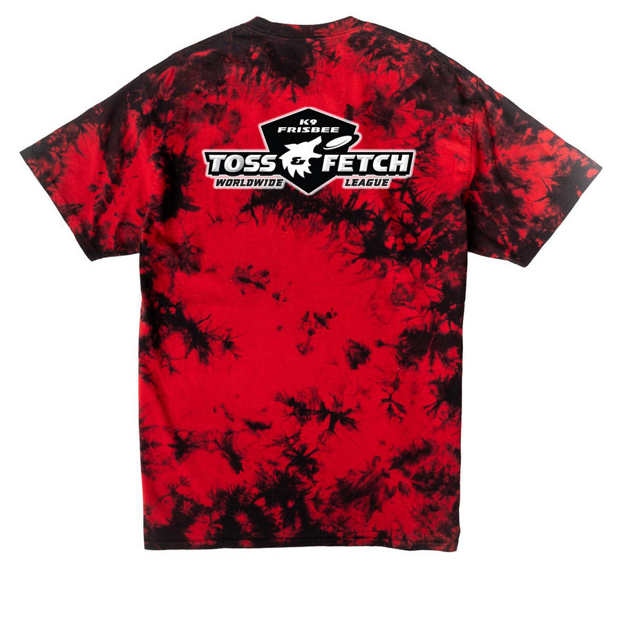 Keep on Chuckin' . . ., a Black/ Red Crystal Tie Dye Tee (back-view)