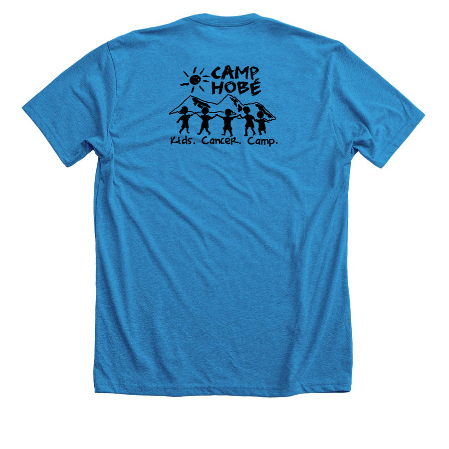 Lucky Horseshoe! - Vintage 2019, a Neon Blue Premium Unisex Tee (back-view)