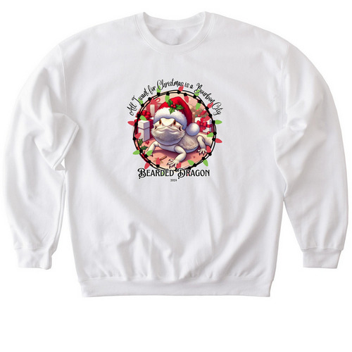 Christmas 2024, a White Softstyle Crewneck Sweatshirt