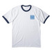 Harbor School Logo - White Shirts, a White/ Navy Cotton Ringer Tee