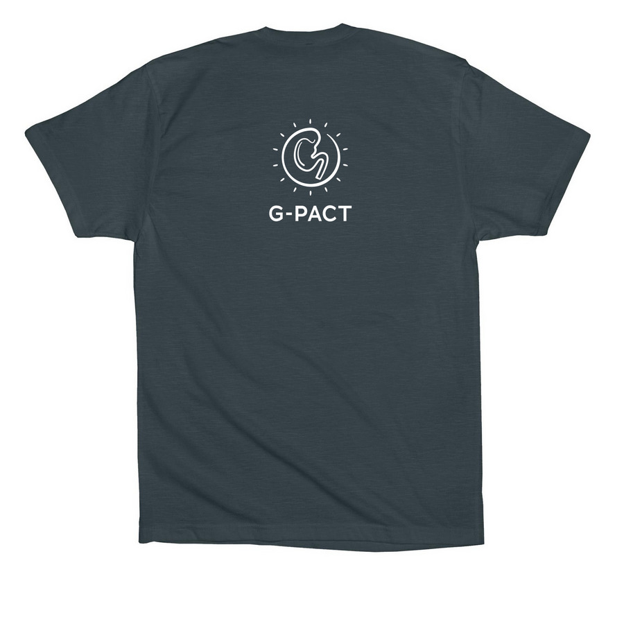 Surviving out of Spite v2, a Dark Grey Premium Cotton Tee (back-view)