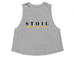Golden Barbell Collection, a Athletic Heather Women's Cropped Racerback Tank