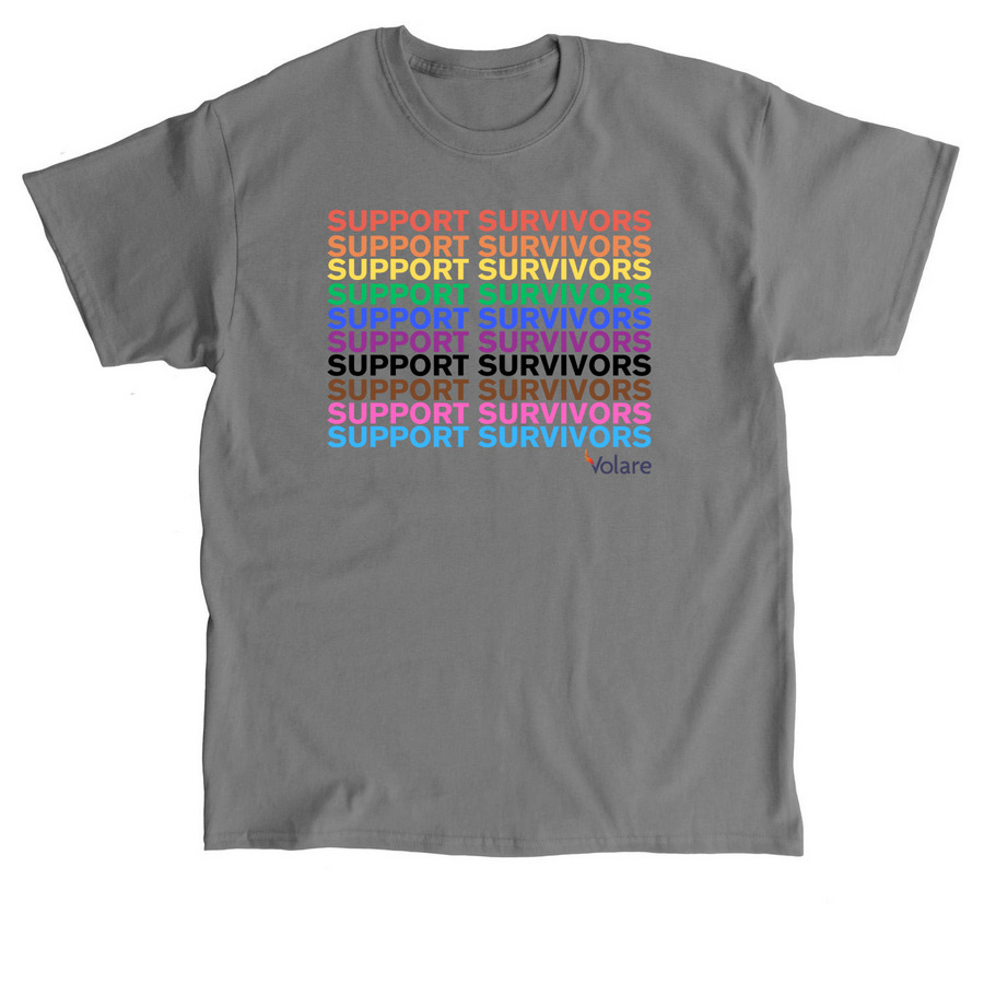 Support Survivors - Rainbow!, a Charcoal Classic Unisex Tee