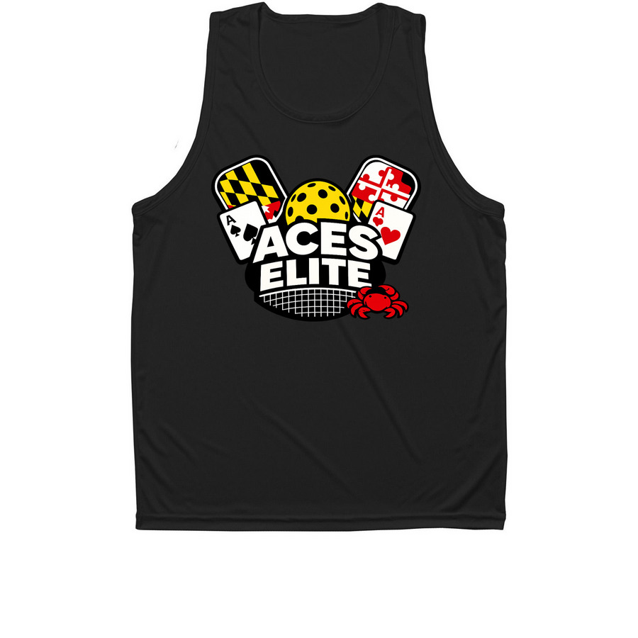 Aces Elite Team Shirts, a Black Unisex Performance Tank