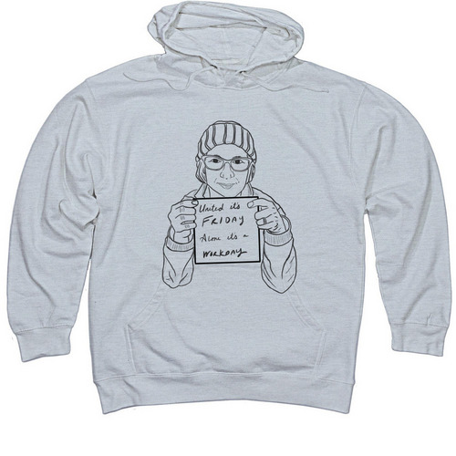 FRIDAY, a Grey Heather Midweight Pullover Hoodie