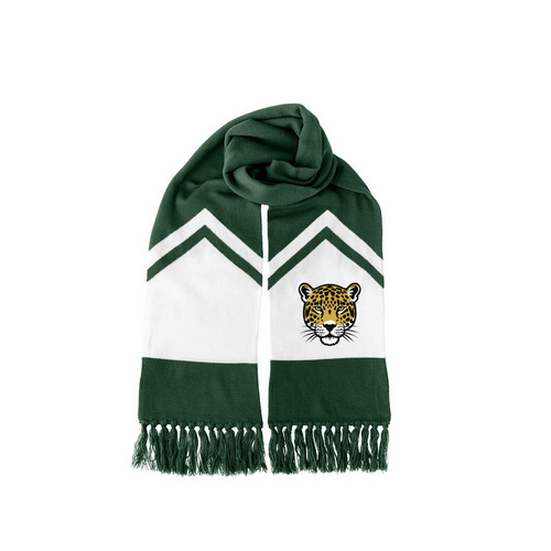 Jaguars Scarf, a Forest Green/ White Two-Tone Gameday Scarf