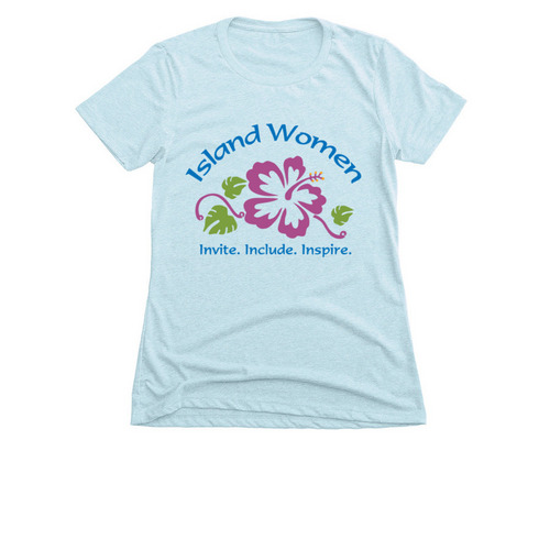 Support and Represent Island Women (T-shirt), a Ice Blue Women's Slim Fit Tee