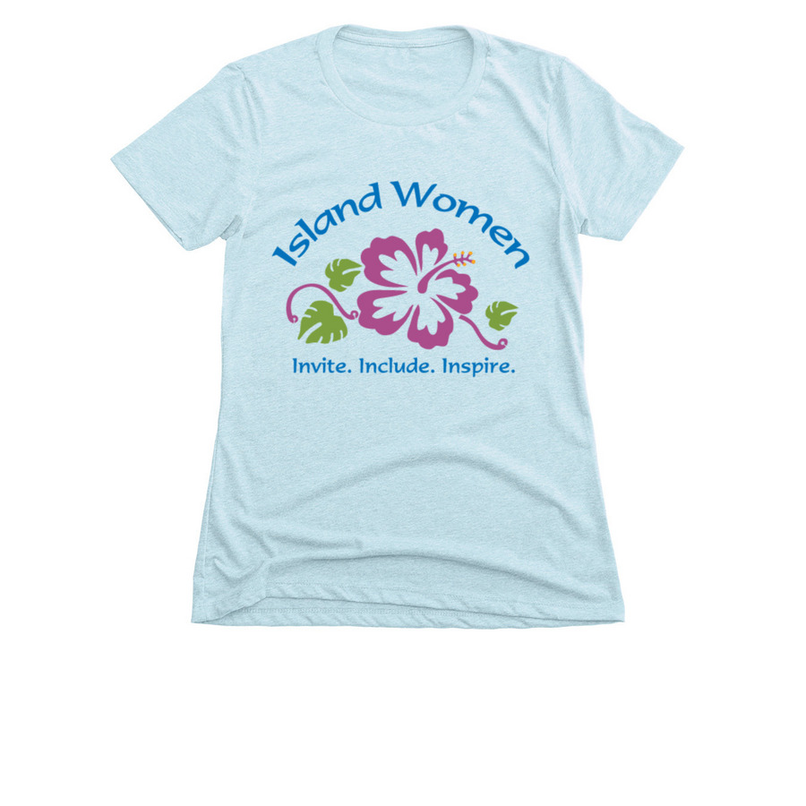 Support and Represent Island Women (T-shirt), a Ice Blue Women's Slim Fit Tee