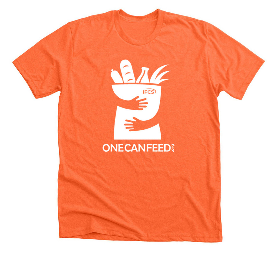 Go Orange for Hunger Awareness, a Heather Orange Premium Unisex Tee