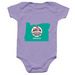 Infants State Logo with Dolly Quote, a Lavender Infant Onesie