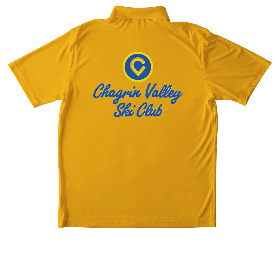 Chagrin Valley - Summer Apparel, a Gold Unisex Performance Polo (back-view)