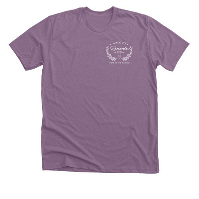 Walk to Remember 2026- Purple, a Heather Purple Premium Unisex Tee