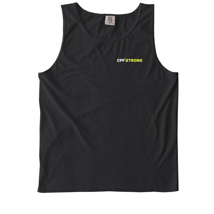 CPF/STRONG, a Black Comfort Colors Tank Top