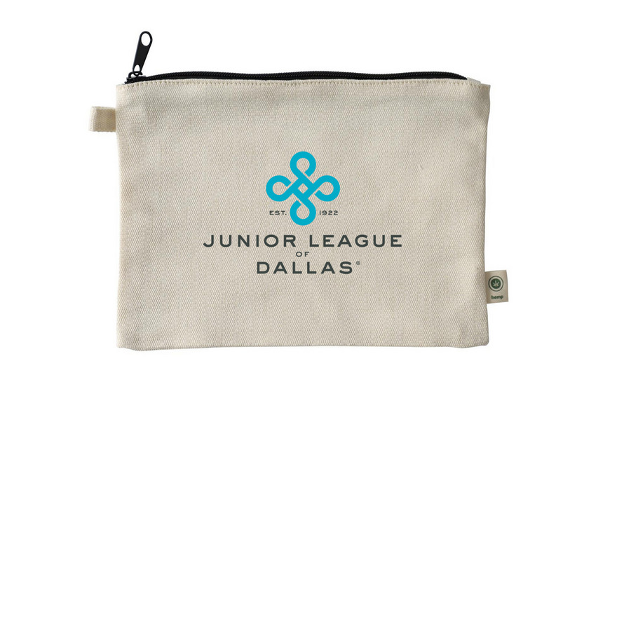 JLD Logo Pouch, a Natural 9"x7" Hemp Blend Pouch