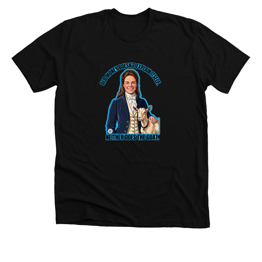 The Lady Goat Farmer, a Solid Black Blend Premium Unisex Tee