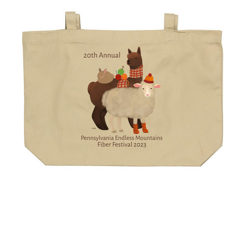 2023 Festival Totes, a Oyster Large Organic Cotton Tote Bag