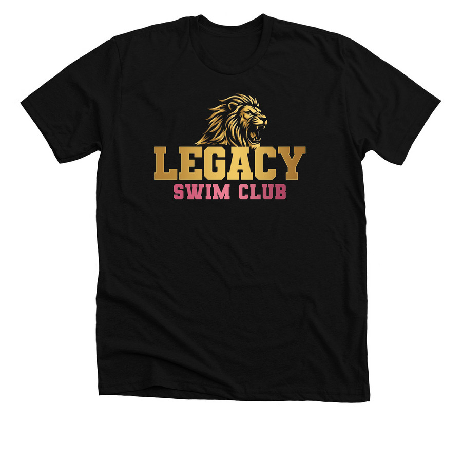 Legacy Swim Club logo with Pink, a Solid Black Blend Premium Unisex Tee